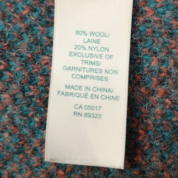 Roots Canada Ladies Size Medium Dark Grey w/ Aztec Pattern Open Cardigan - Picture 5 of 6